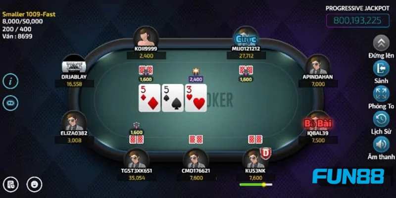 Tham gia chơi Poker tại Casino online Fun88