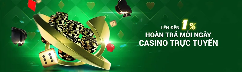 Khuyến mãi hoàn trả casino trực tuyến 1% mỗi ngày